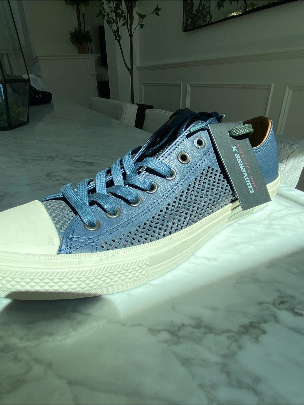 John Varvatos Converse Navy Blue Jack Purcell Perforated with Exclusive Sole
